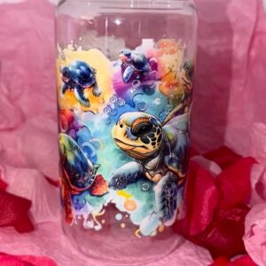 gobelet plastique avec couvercle et paille tortue 3