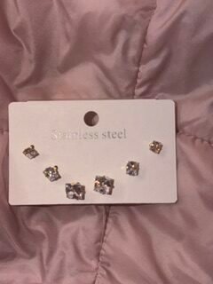 Boucle d'oreille stress acier inoxydable or ou argent