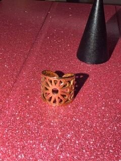 Bague Fleur doré acier inoxydable